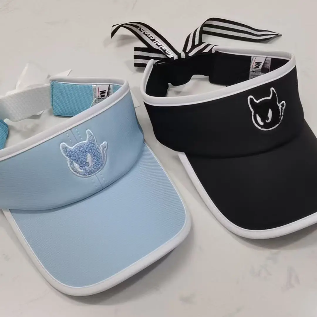 Ademend golfvizier voor dames, mode-zonnehoed met strik, verstelbare hoofddeksels voor buitensporten