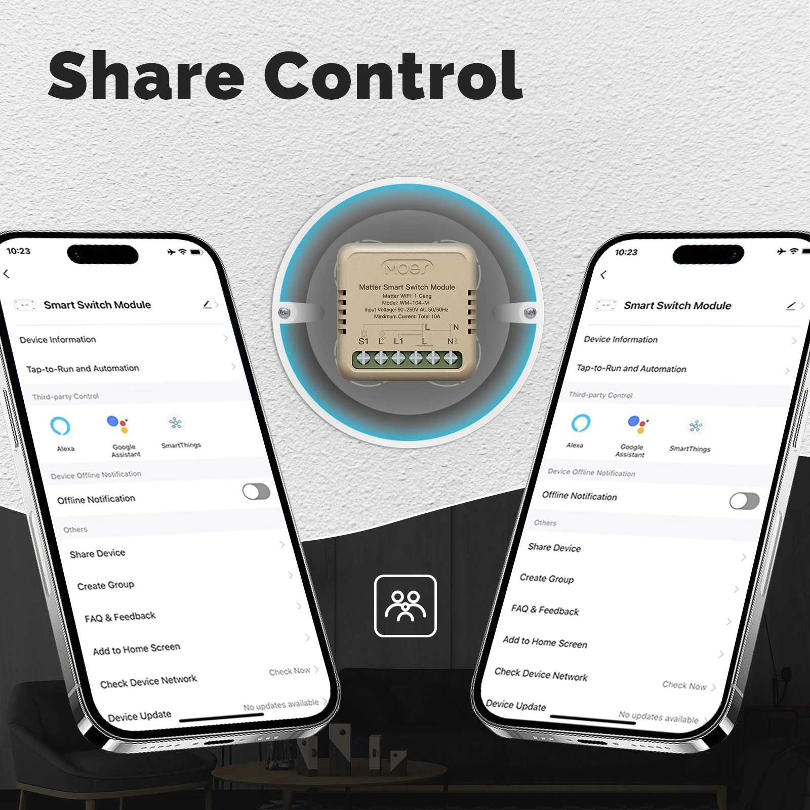 Tuya WiFi Matter Mini Smart Switch Module Relay Timer Home Automation App Remote