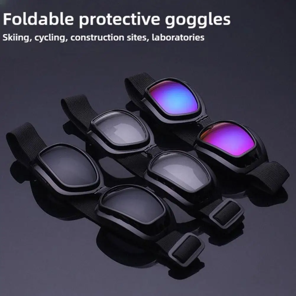 Foldable Safety Goggle PC Len Windproof Anti-fog UV Protection Impact Resistant Glasses for Skiing Riding Climbing Outdoor Sport