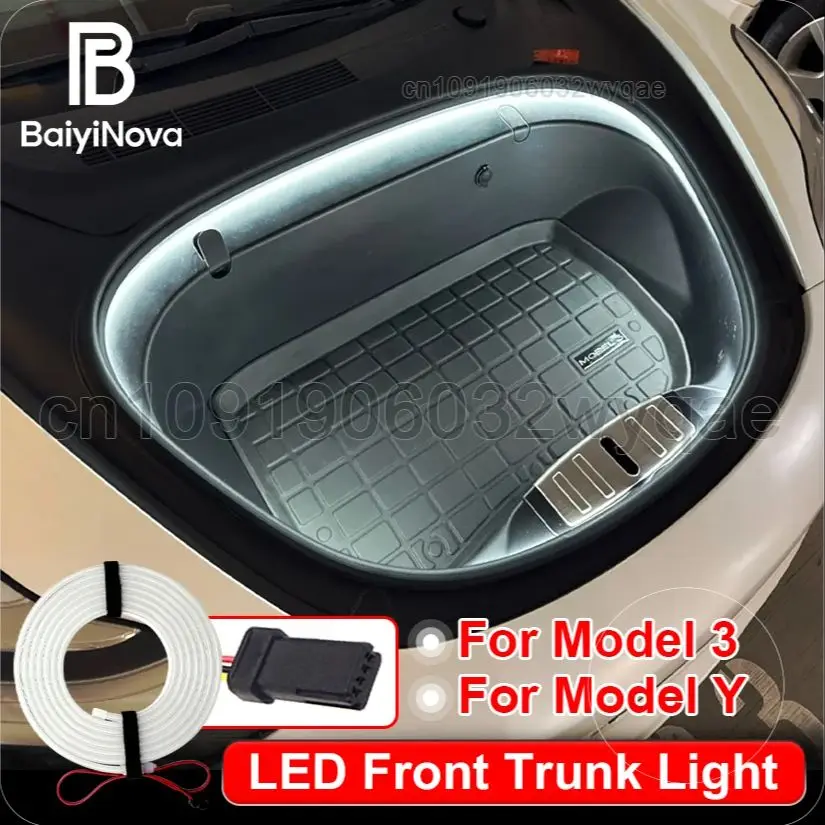 

Для Tesla Model 3 2021-2023 передний багажник, окружающий свет модели Y, лампа багажника, автомобильный светодиодный светильник, гибкая водонепроницаемая световая панель, аксессуары
