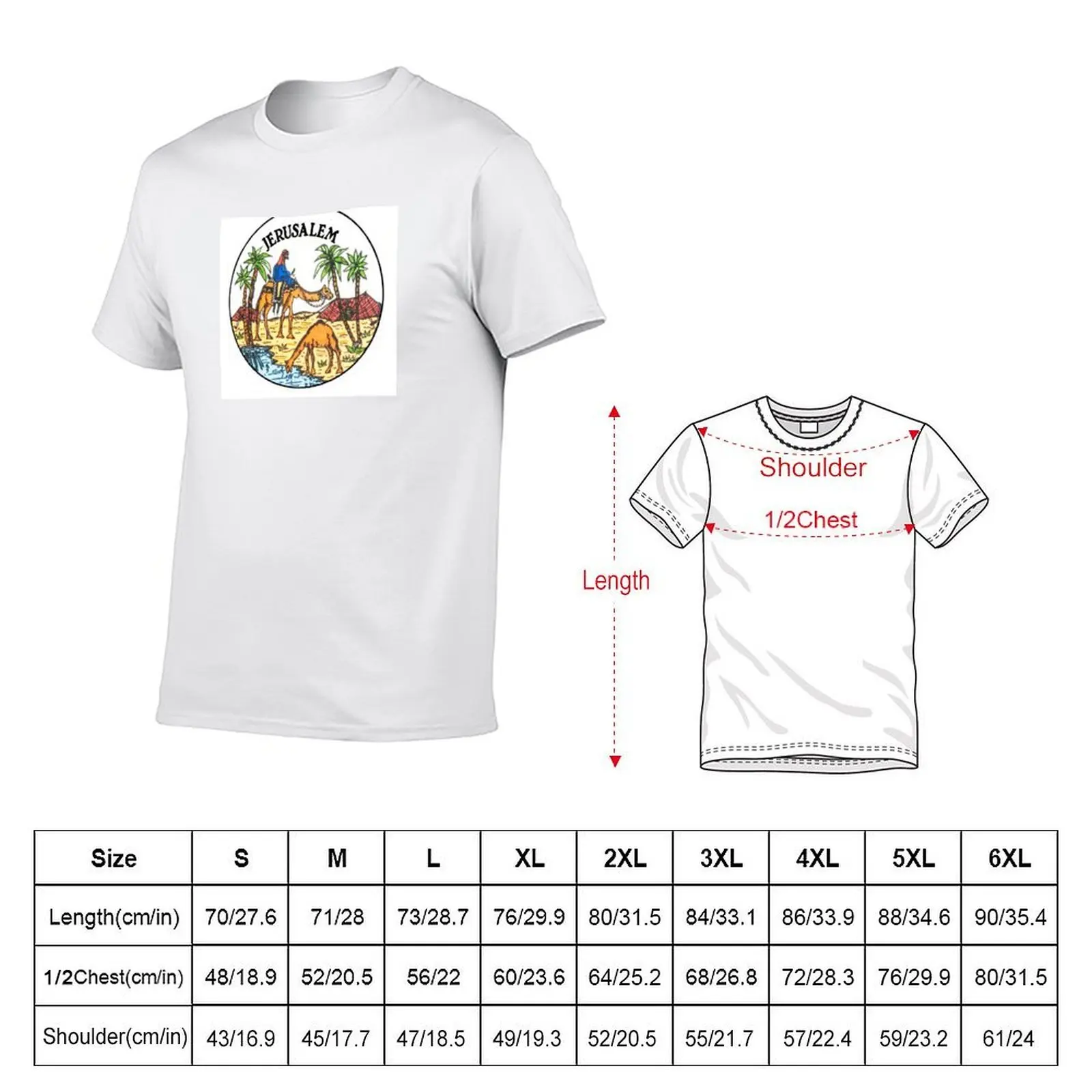 Jerusalem Camels and Tents T-Shirt man t shirts high quality luxury brand man t shirt summer T-Shirt