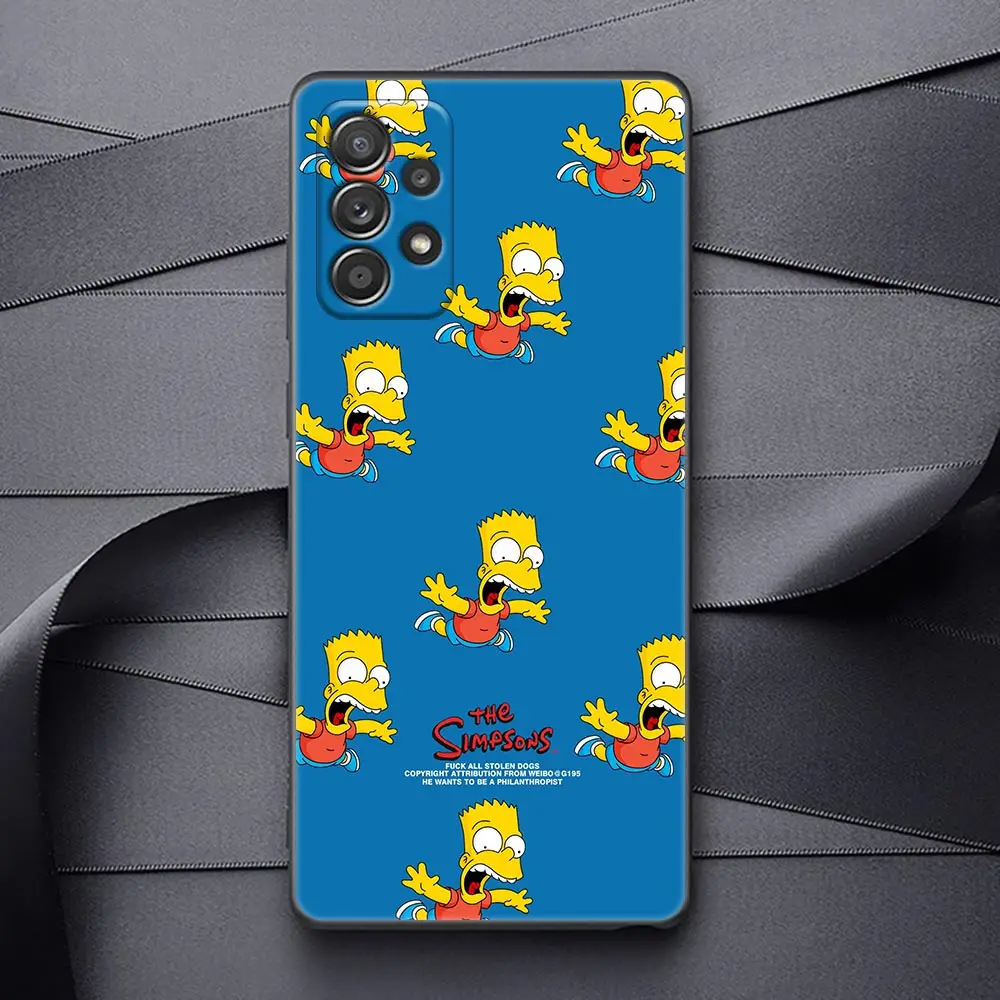 Cartoon Black Case For Samsung Galaxy A52 A73 A53 A72 A52S A71 A51 A54 Note 20 Ultra 5G 10 9 8 Cover Homer S-Simpson Boy Cosplay