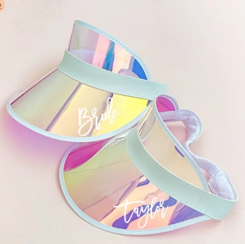 

Personalized Name Sun Hat Summer PVC Hollow Top Hat Outdoor Hiking Tourism Vacation Sports Transparent Sun Hat For Women