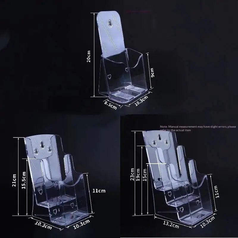 A6 1/2/3Layers Brochure Holder Clear Flyer Menu Paper Card Stand Display Rack Card Storage view 6