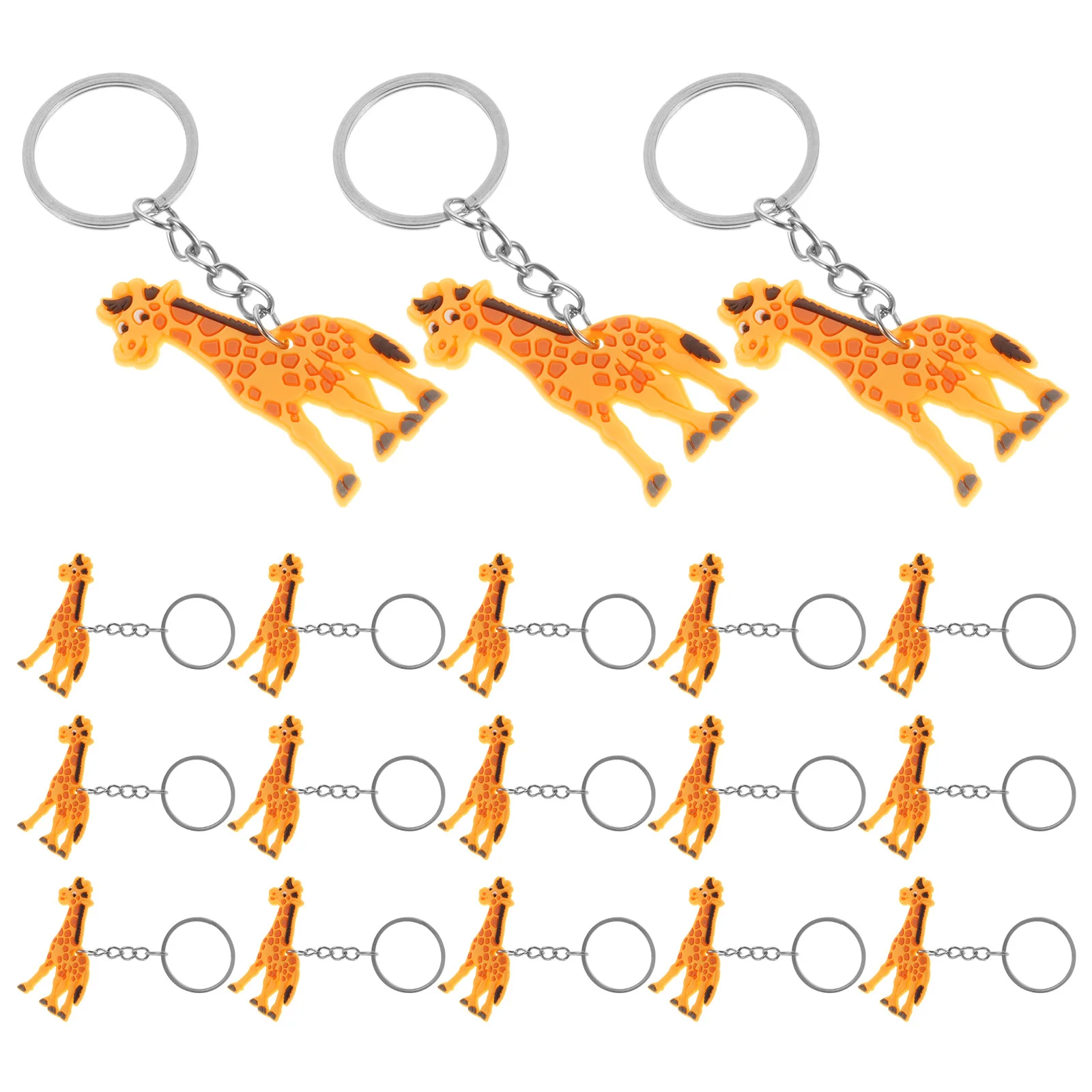

20Pcs Giraffe Keyring Adorable PVC Keychain Charm for Backpack Pendant Animal-Themed Party Supplies Simulation Hanging Decor