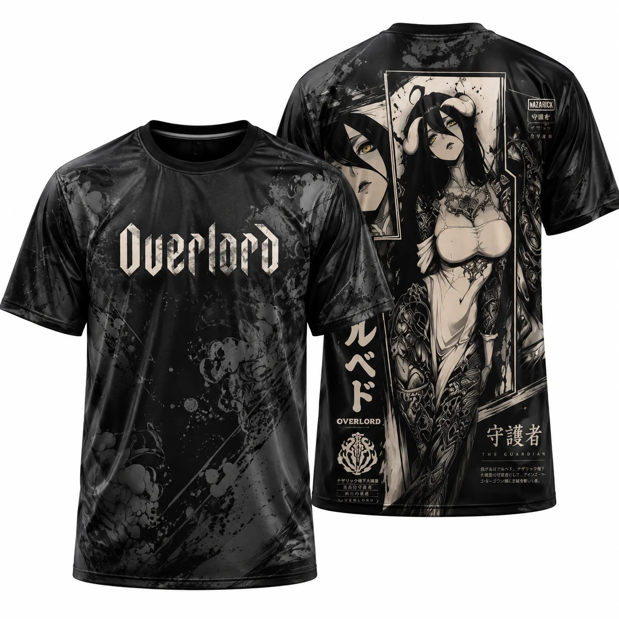 Manga Overlord Albedo T-shirt Men Women Clothing Anime Vintage Washed Oversized T Shirt Summer Short Sleeve Print Tees Tops
