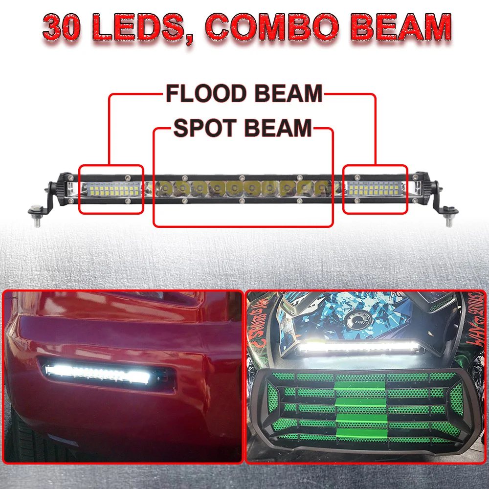 Mini Led Lightbar Signal Row barra led 12V 24V 36W Off road DRL Auxliary Backup Lamp Combo Beam for Jeep Honda Canam RZR 13inch