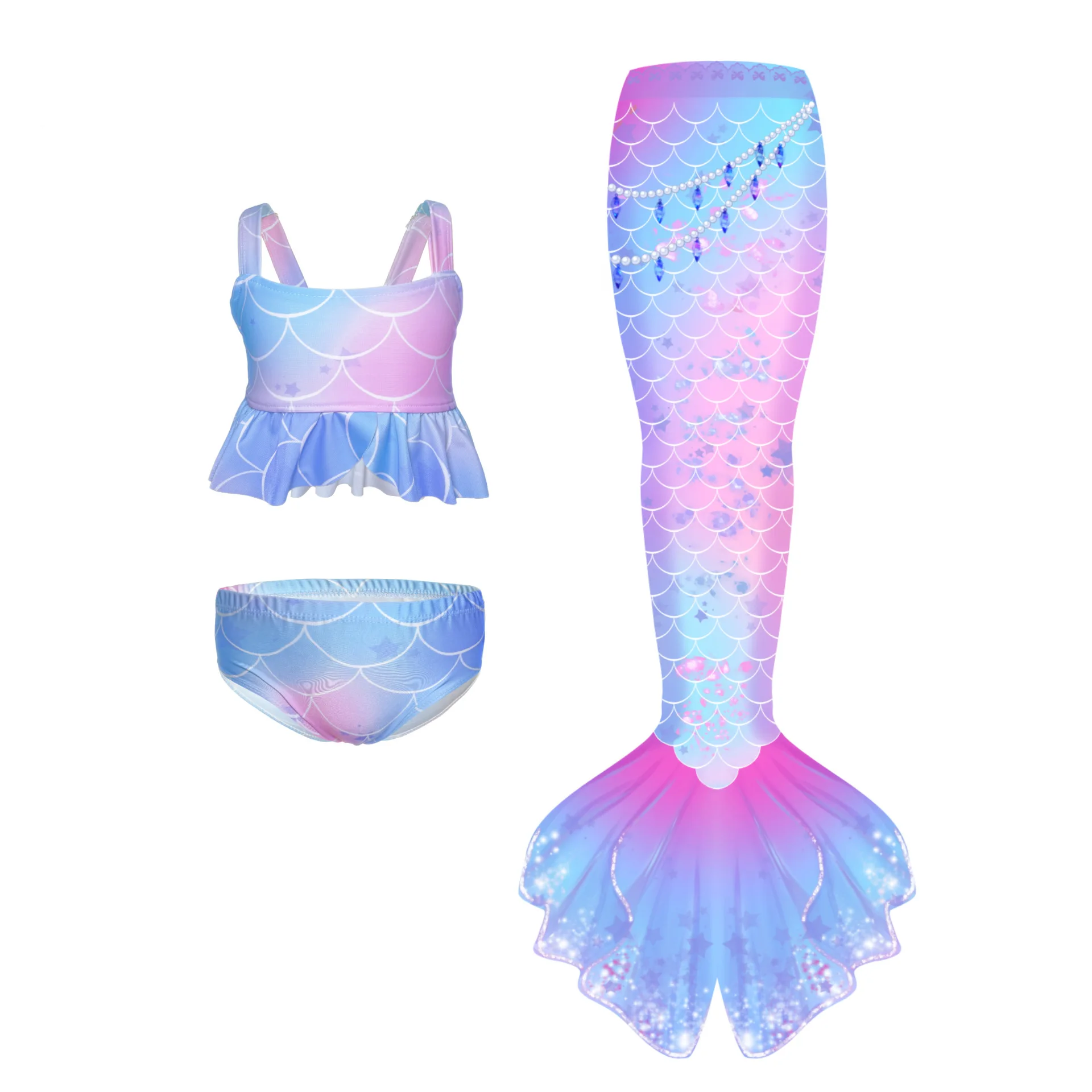 

Mermaid princess Cosplay Spring Girl Swimsuit Costume Halloween for kid mermaid swimsuit tail