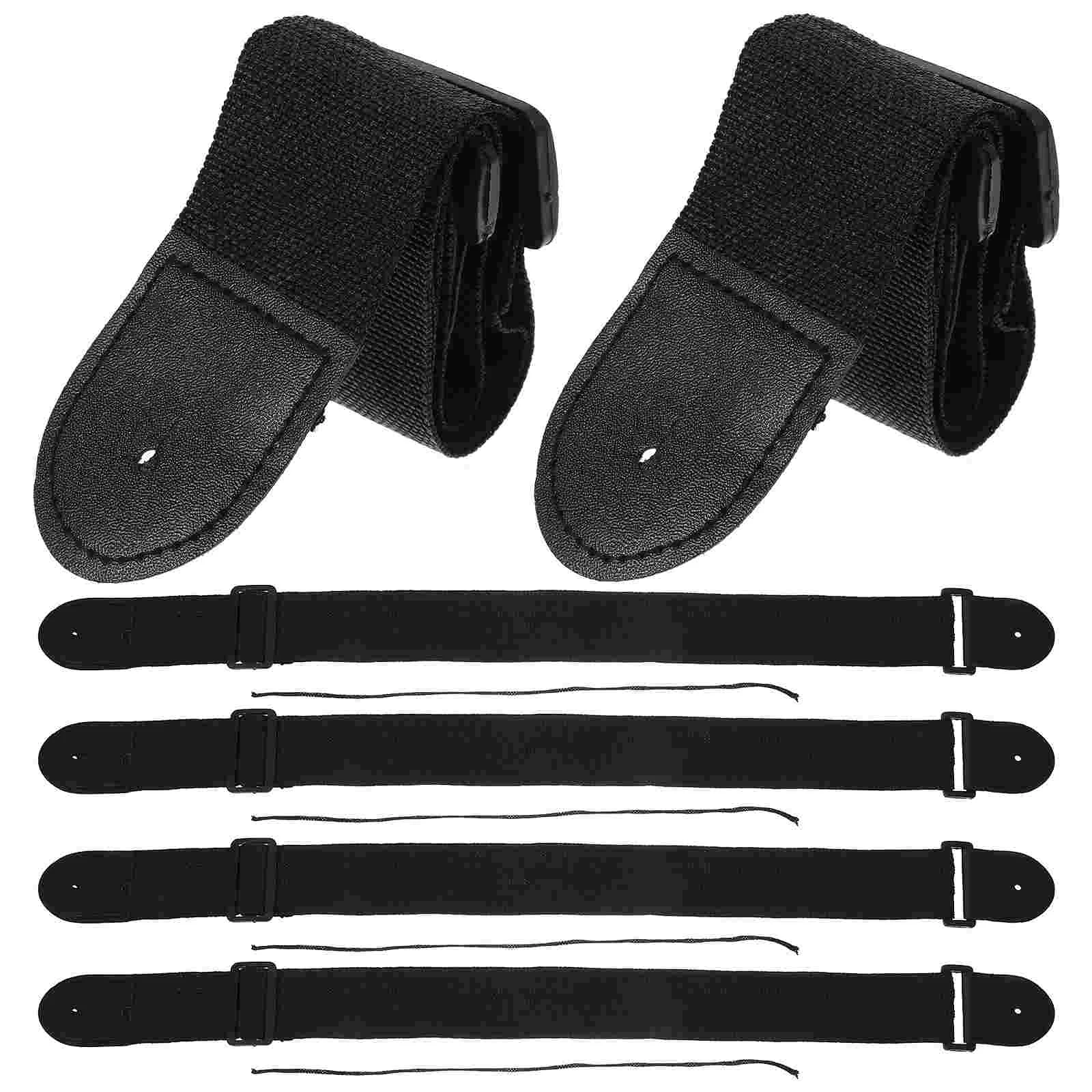 

8pcs Guitar Straps Adjustable Bass Guitar Sling Replacement Strap Instrument Strap Black Color Servicing