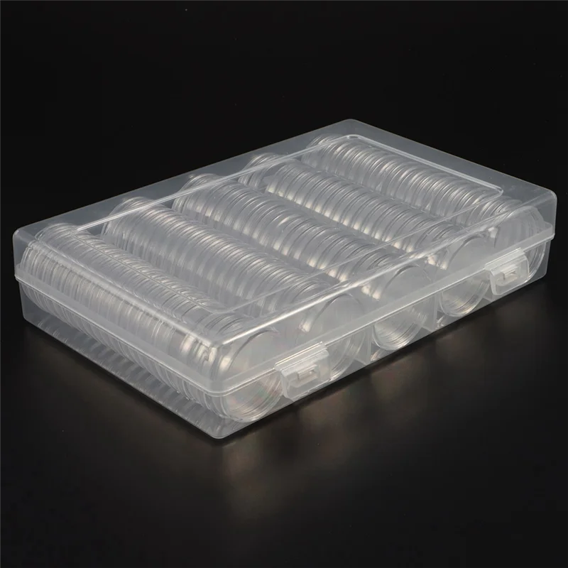 

17/20/25/27/30Mm Coin Holder, 200Pcs Silver Coin Capsules With Foam Gasket, Professional Coin Case