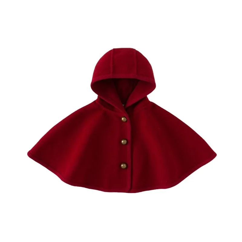 Girls Cloak Coat Jacket Winter Cotton Windbreak 2024 Red Warm Plus Thicken Furs Overcoat Christmas Children\'s Clothing