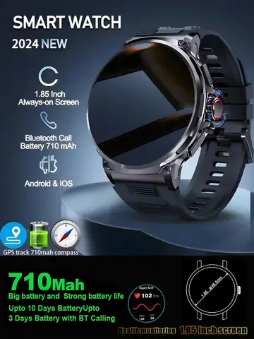For Huawei Xiaomi GPS Track Smart Watch Men 1.85-Inch HD AMOLED Screen 710 Mah Battery Sport Bluetooth Call Smartwatch New