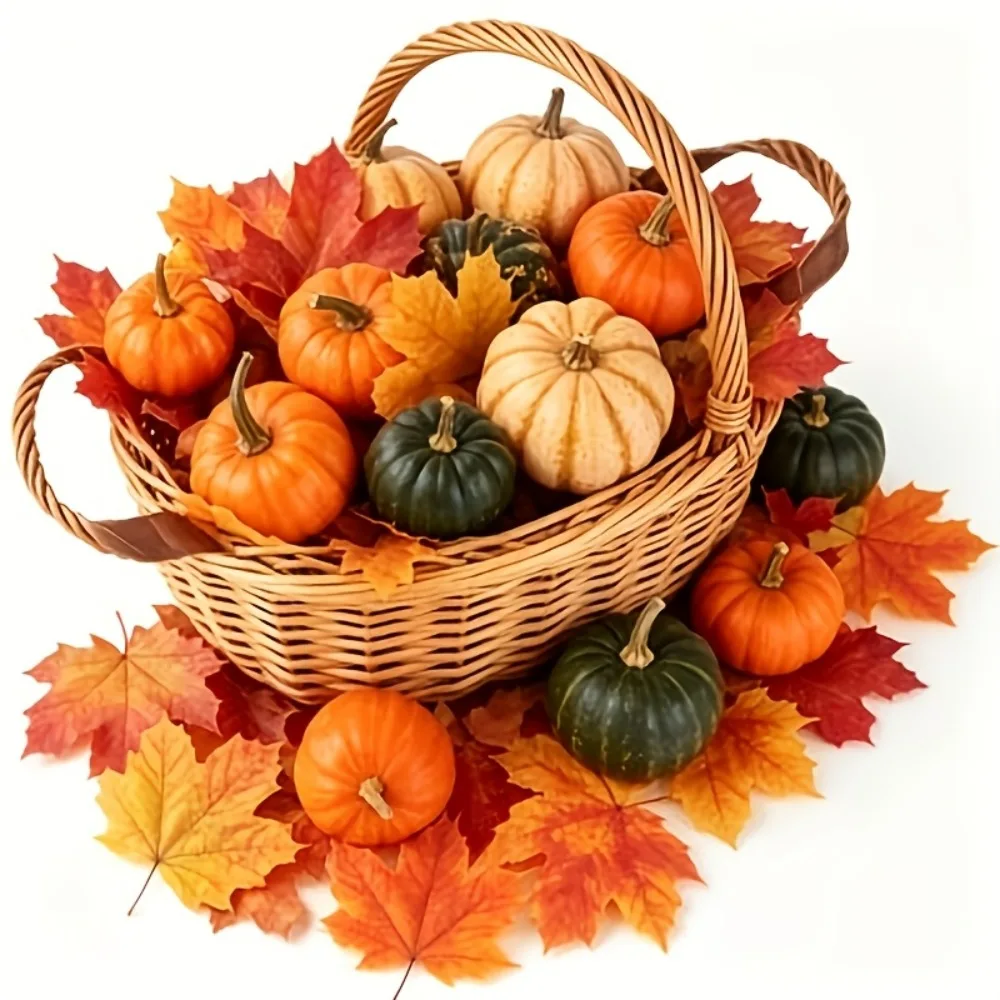 1Set Realistic Artificial Pumpkins Thick Weighted Fake Pumpkins Assorted Sizes Uncanny Valley Fall Harvest Home Table Ornaments