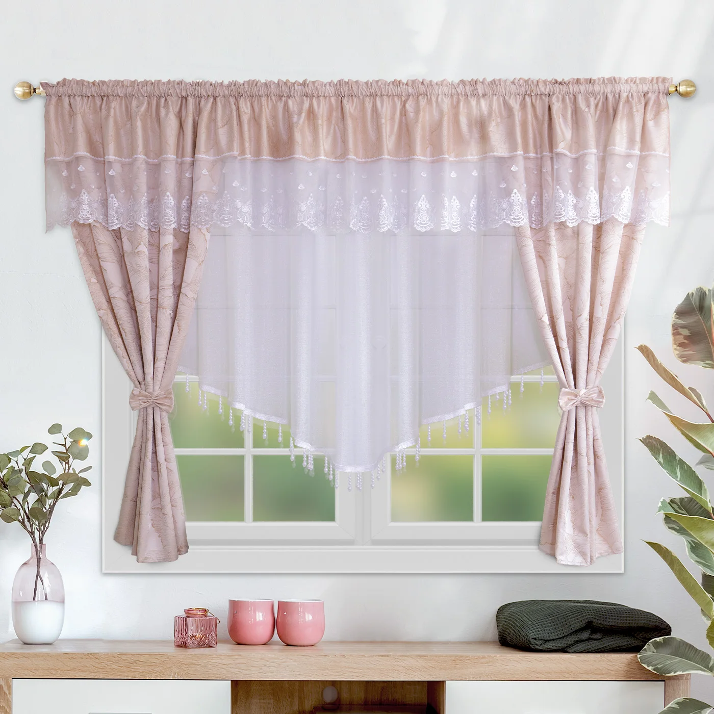 

1 шт., полупрозрачный комплект штор, шторы с вышитыми бусинами для детской комнаты, спальни, праздничное рождественское украшение