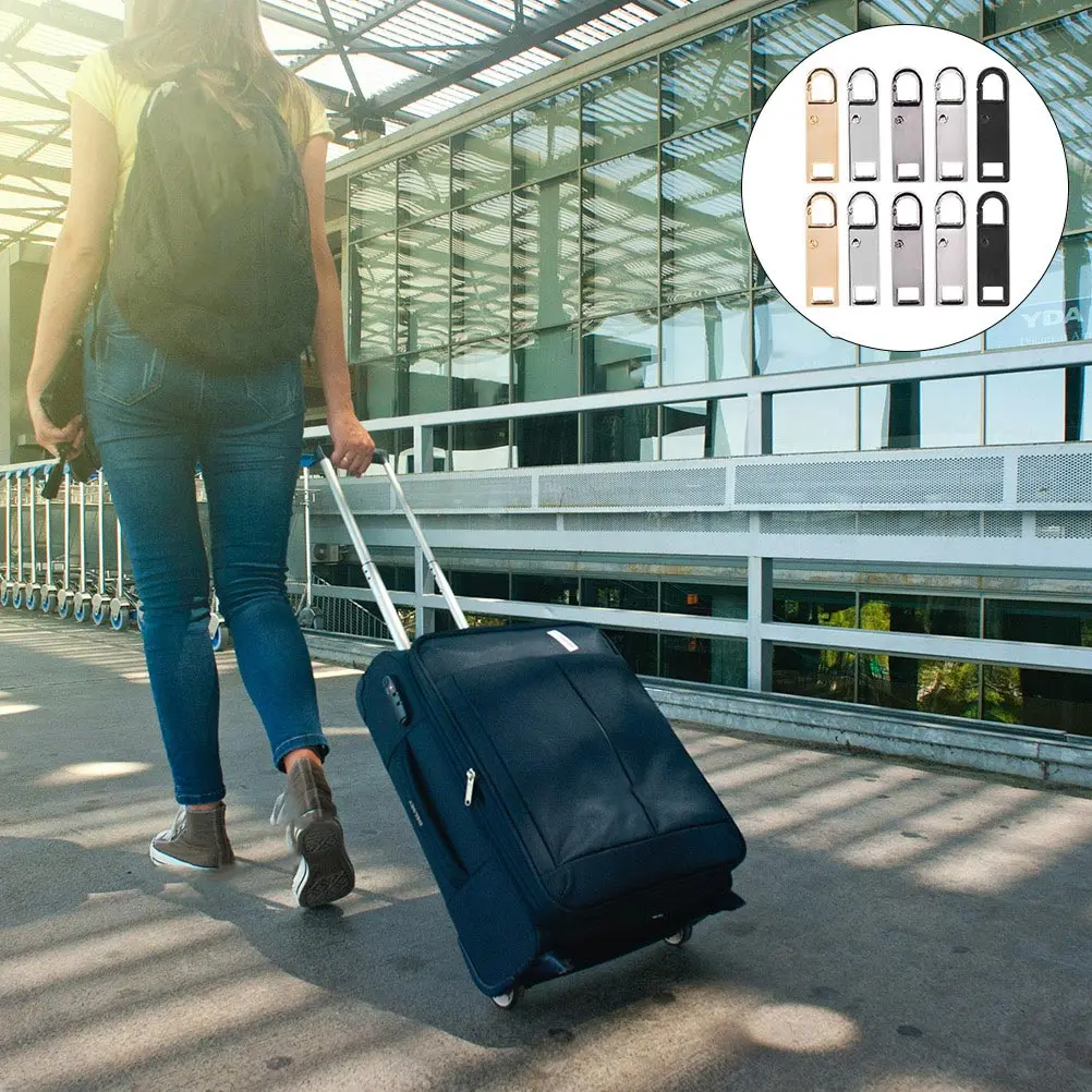 

20Pcs Zipper Pull Tabs Zinc Alloy Detachable Repair Replacement for Backpack Bags Luggage Travel Coat Zippers DIY Accessories