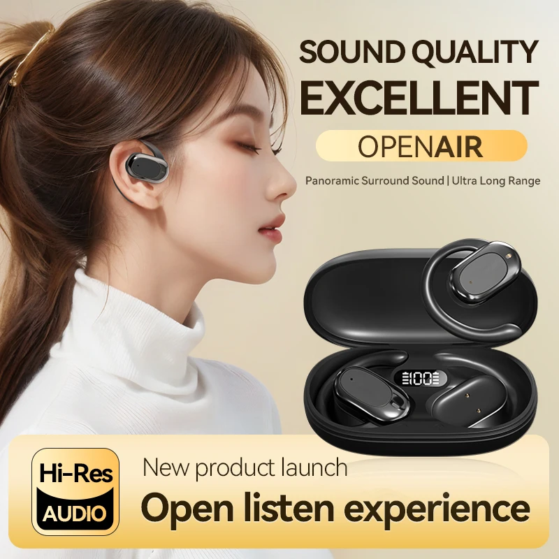 New M57 AI Intelligent Translation Bone Conduction Earhooks Wireless Earphones Earbuds with Enhanced Bass BT5.4 AI Headphones