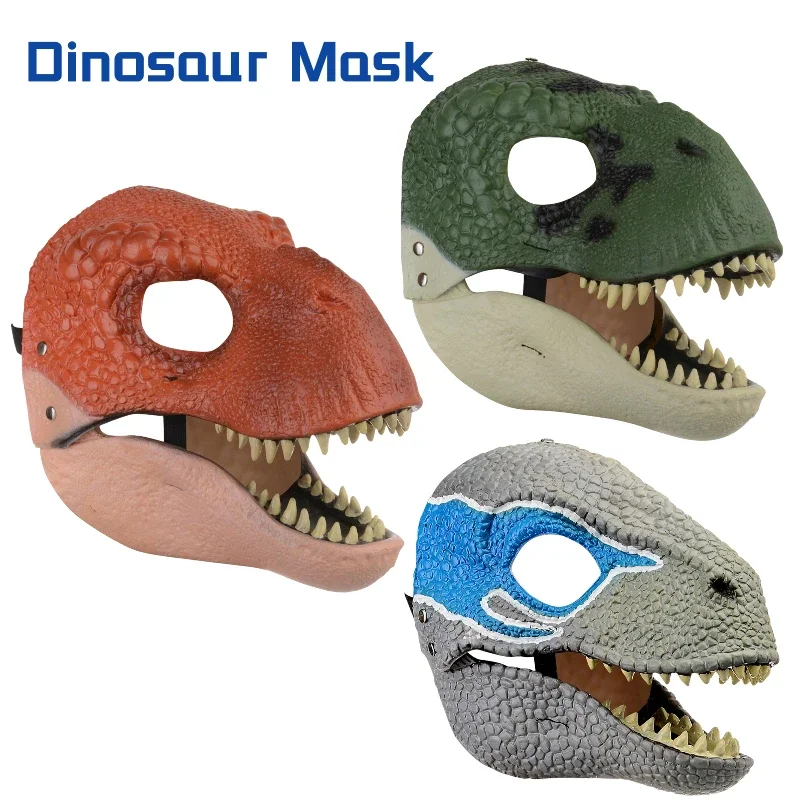 Halloween Dragon Dinosaur Mask Snake Open Mouth Latex Horror Dinosaur Headgear Halloween Cosplay Photo Props Decorations