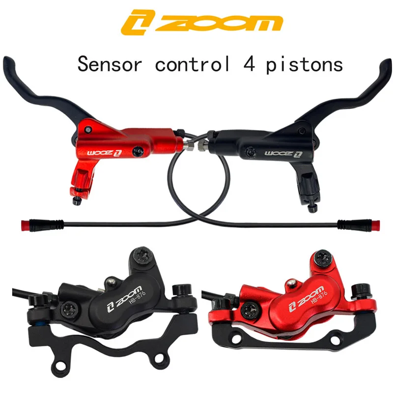 

ZOOM 4-Piston Scooter Hydraulic oil Disc Brake E-Bike Electric 900mm 1550mm 2300mm Power off cut-off brake For KUGOO Booster ES3