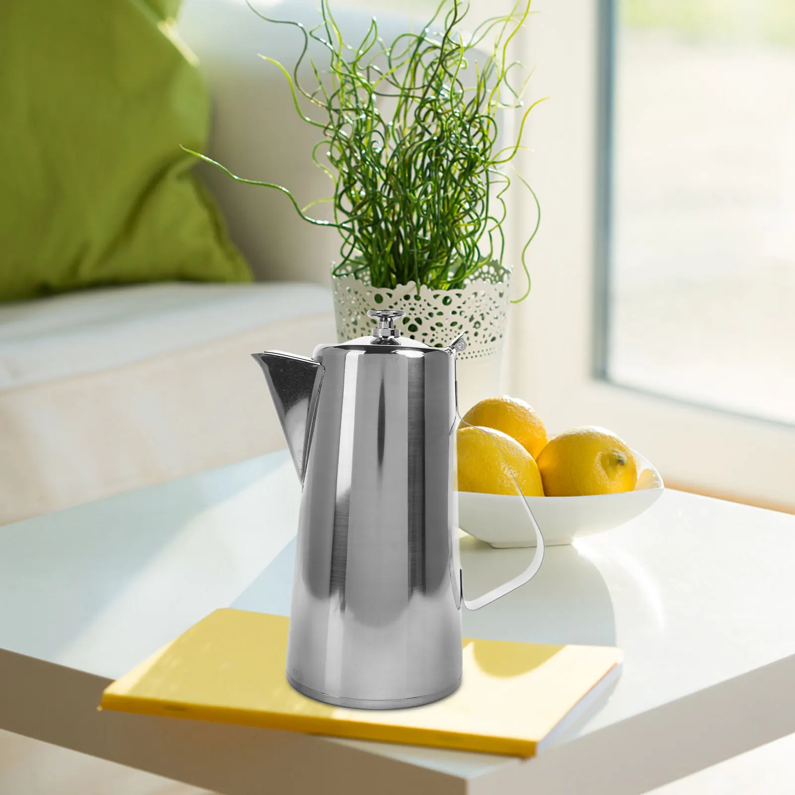 

2L Thickened Stainless Steel Cold Water Pitcher Large Capacity Juice Tea Jug For Home Office Restaurant Use Pitcher With Lid