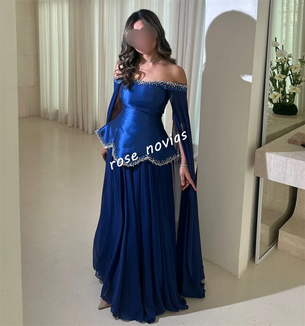 تخصيص Charmeuse الطية البريق خارج على الكتف ألف خط فستان طويل مفصل مناسبة رسمية حفلة موسيقية حفل زفاف ثوب للنساء