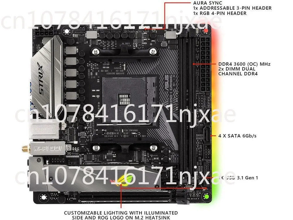 

90%New FOR ASUS ROG Strix B350-I Gaming 17*17 Motherboard Support ITX AM4 M.2 DDR4 64GB