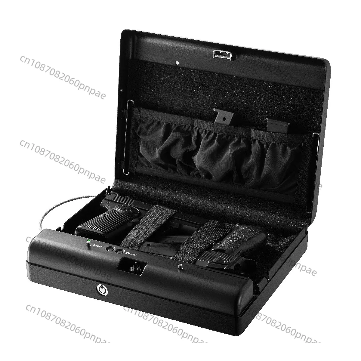 2025 hot sale Portable Password Fingerprint Pistol Box Safe Car Office Anti-theft All Steel Mini    Fuse