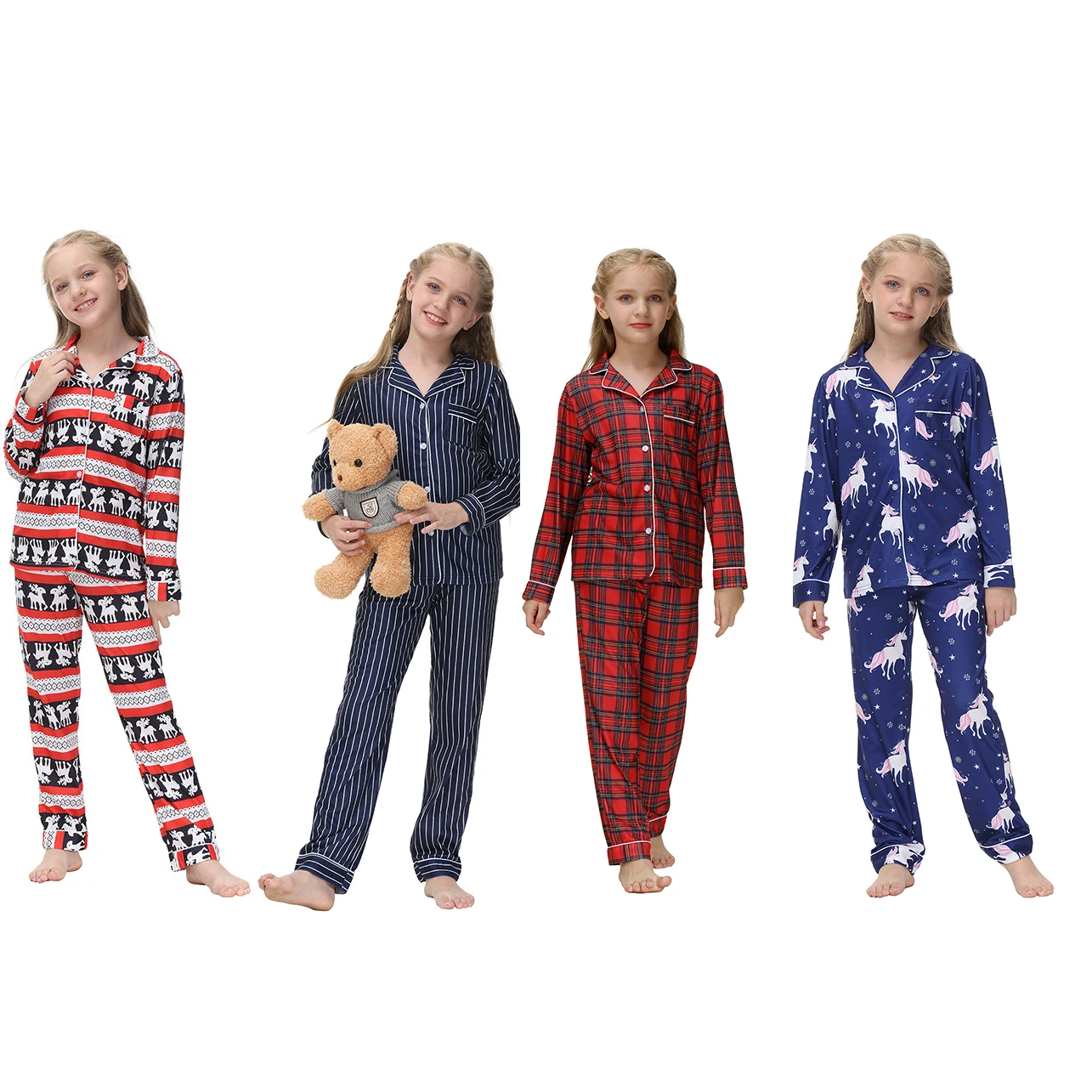 

Teenager Loungewear Children Home Clothing Kids Pajamas set girls Modal Pajama Girls sleepwear baby nightgowns TOP+PANT 5-14Y