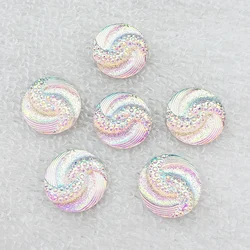 20mm Round Resin Rhinestones Crystal AB Color Acrylic Flatback Decoden Kawaii Cabochons button-B060