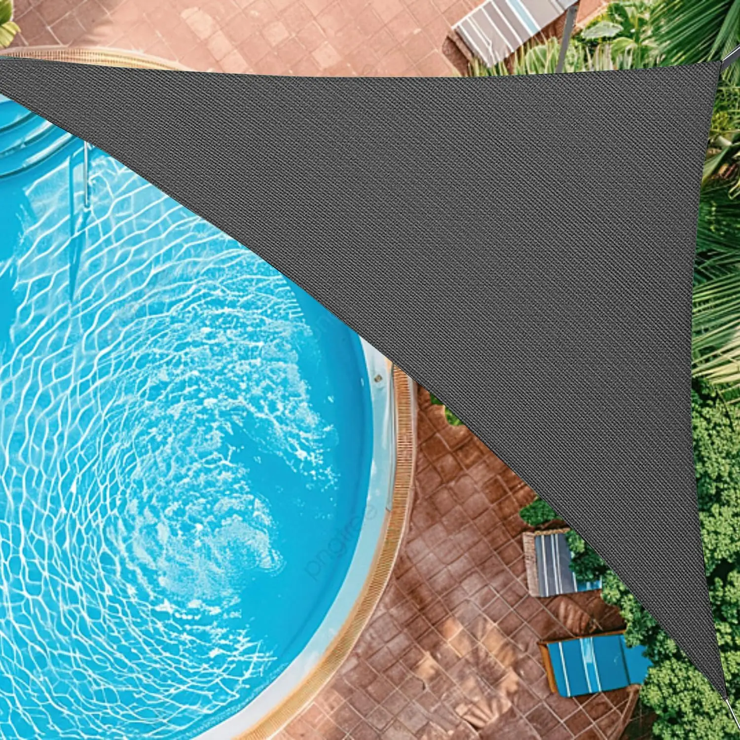 

20' x20' x20' Triangle Sun Shade Sail, Dark Grey, Heavy Duty 185GSM UV Block for Outdoor Patio Garden