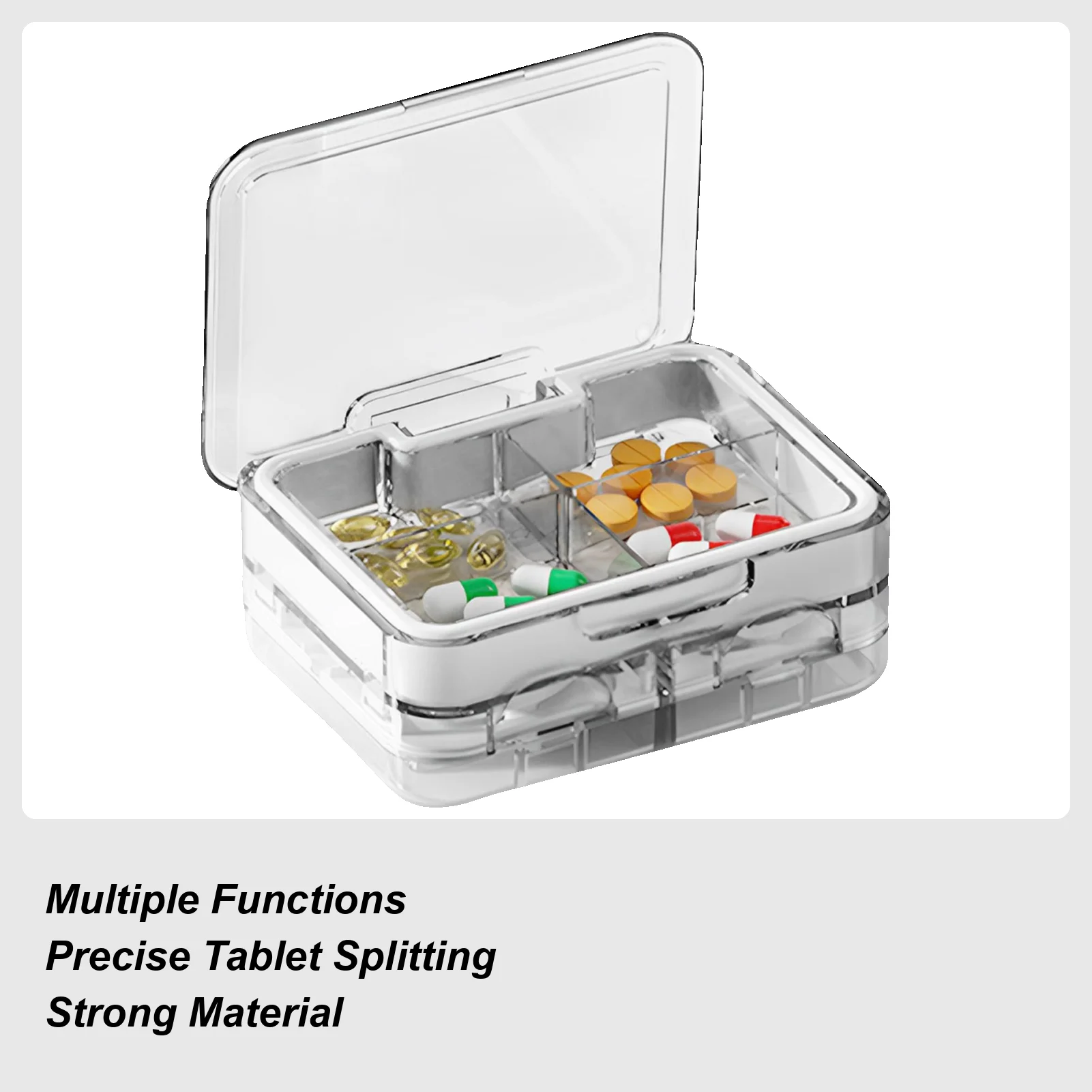 

Разделитель таблеток, портативный ящик для хранения лекарств, многофункциональный ежедневный герметичный органайзер для таблеток для больниц, детей, работы пожилого возраста
