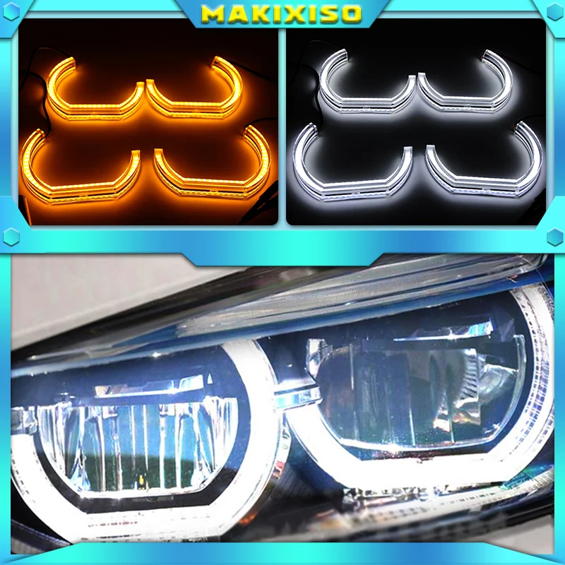 

Switchback Dual Amber White Crystal LED Angel Eyes Halo Rings For BMW 7 Series E38 740i 740iL 750i 750iL 730d 740d 728i 1995-01