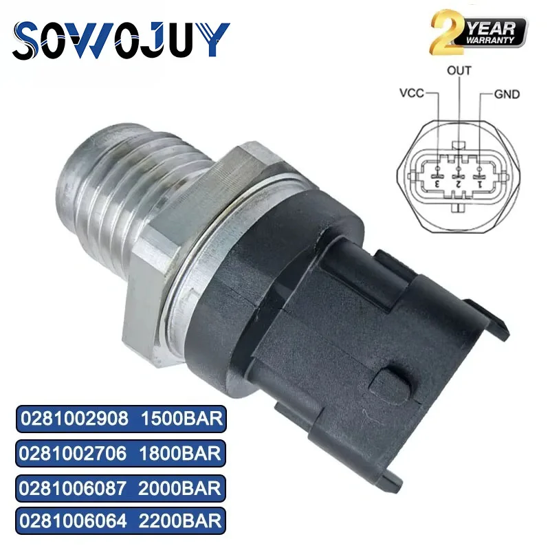 0281002907 Common Rail Fuel Press Sensor For BOSCH 0281002706 0281002937 0281002908 0281006087 0281006064 1500/1800/2000/2200BAR