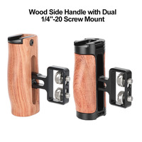 CAMVATE Camera Wood Side Handle with Dual 1/4\