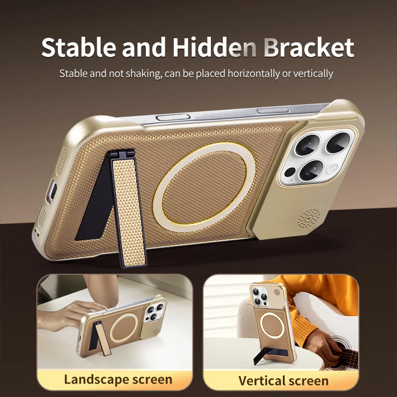 Para Magsafe funda de teléfono de aromaterapia con soporte magnético de cuero de Color sólido sin borde para iPhone 16 Pro Max 14 11 12 13 15 Pro Max