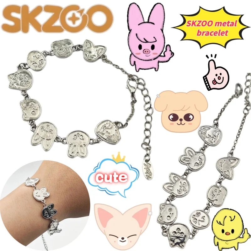 

SKZOO Quokka PuppyM Foxi.ny Wolf chan Leebit Dwaekki Jiniret Creative high-value printed couple personality bracelet decoration