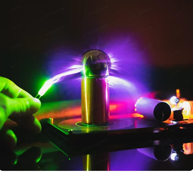5CM Mini Tesla Coil | Ultra-Compact Artificial Lightning Generator for Scientific Experiments & STEM Education