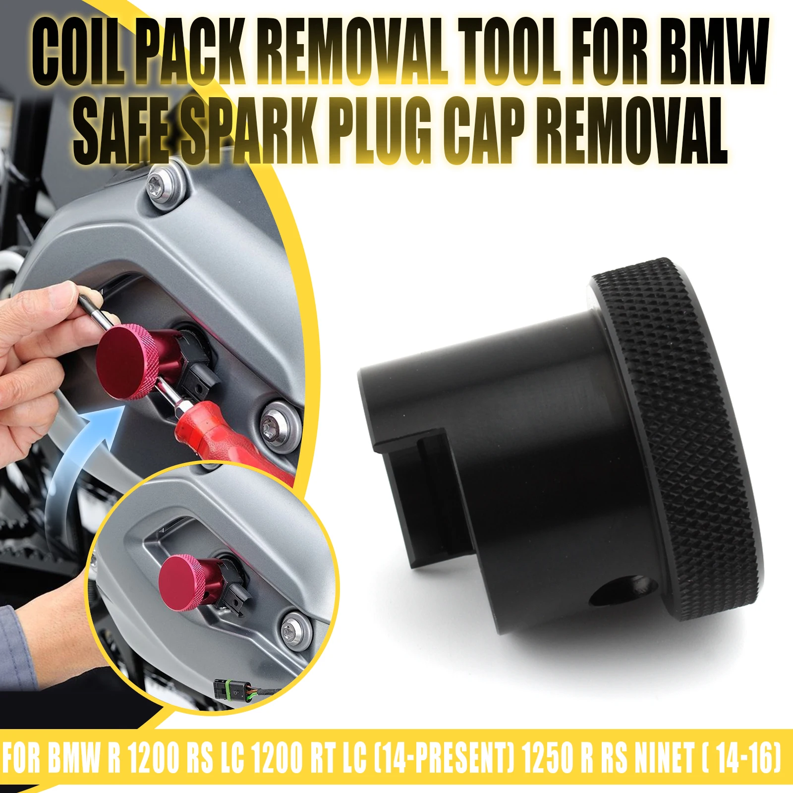 Motorcycle Coil Pack Removal Tool Puller Spark Plug Cap Aluminum For F650GS F800GT K1200R R1100RS R1250GS R1200GS