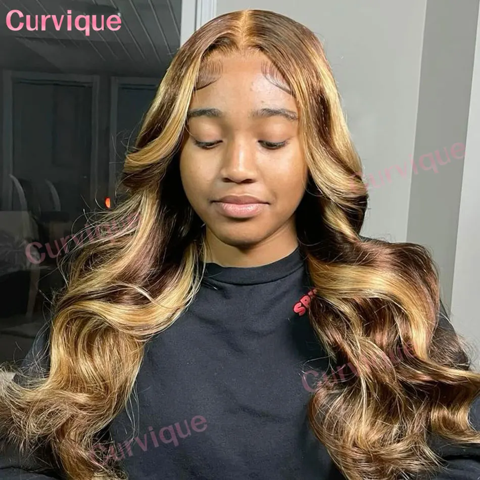 تسليط الضوء على 13x6 Hd الدانتيل شعر مستعار Frotnal الجسم موجة خصلات الشعر المستعار الإنسان قبل قطعها البرازيلي 30 بوصة شقراء براون شعر مستعار بشري داكن