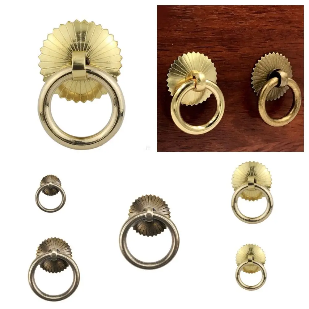 Vintage Handle Pull Rings Ring Pulls Door Knocker Brass Antique Drawer Knobs Wardrobe