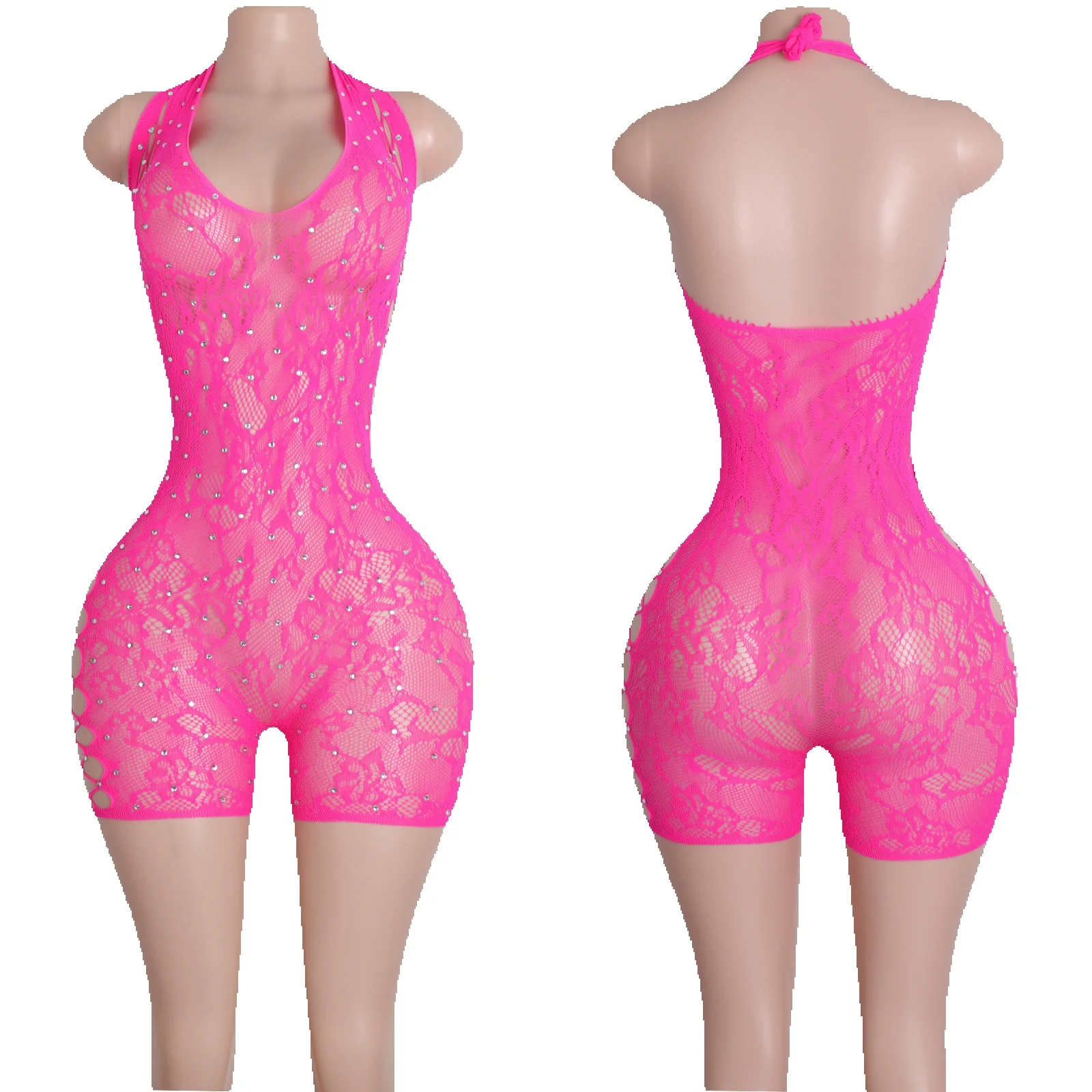 Vêtements de danse exotiques pour femmes, short découpé Sexy, spectacles à rayures, événements en Club, divertissement de la vie nocturne