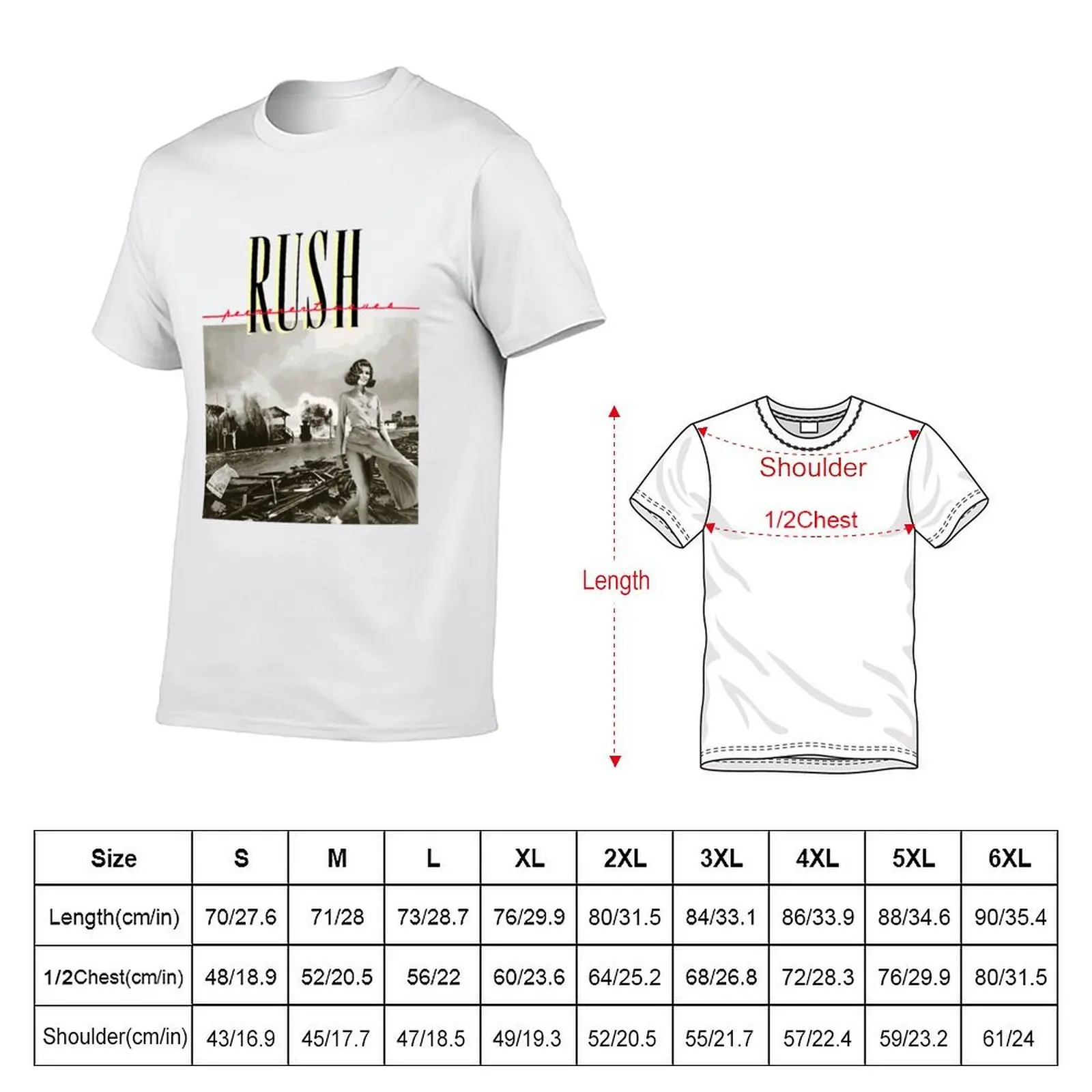 Rush Permanent Waves T-Shirt t shirt for man 100 percent cotton mens graphic t shirts T-Shirt