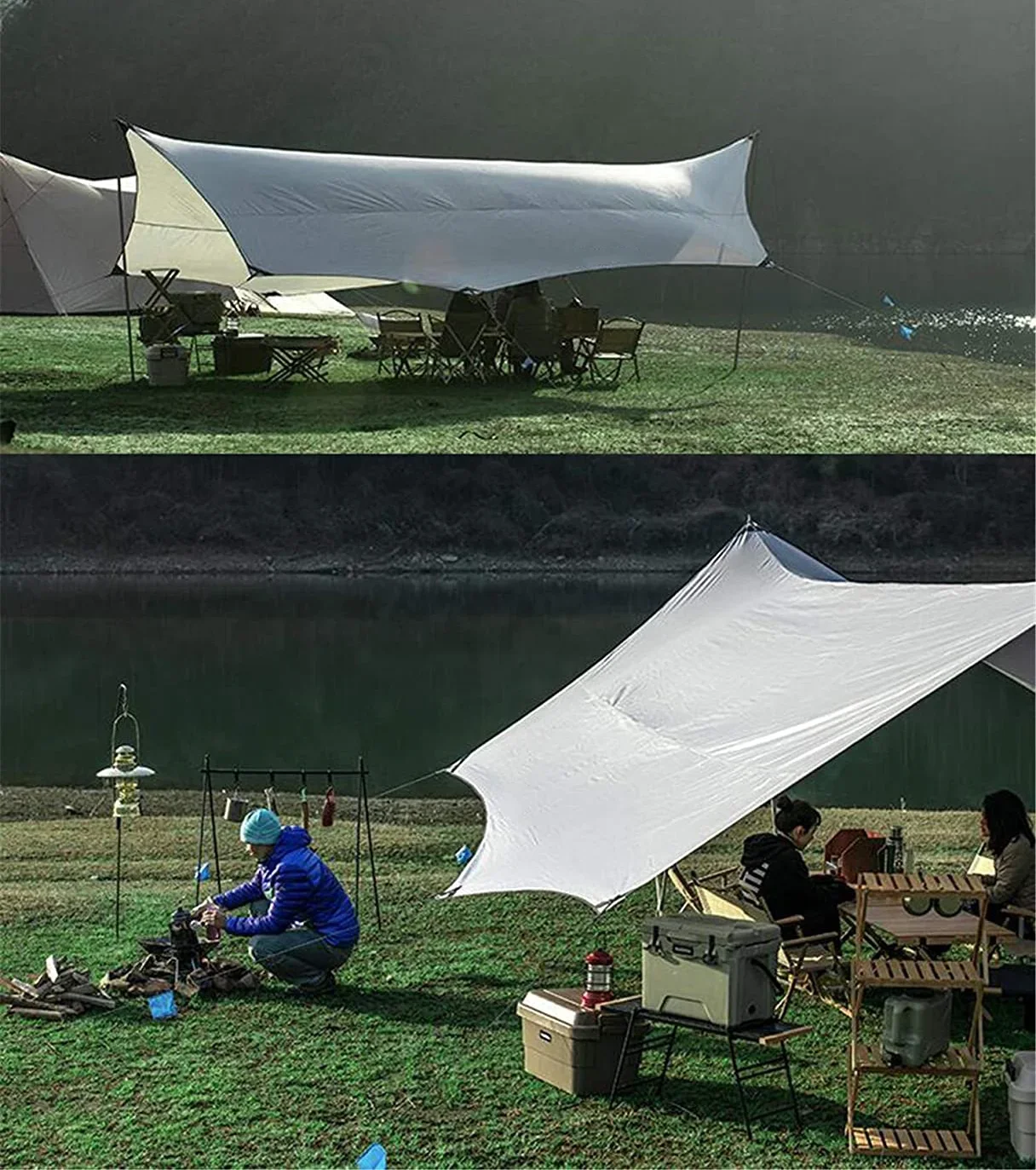 

zz Rain Fly Tent Large Waterproof Fabric UV Protection 50+Waterproof Tarpaulin