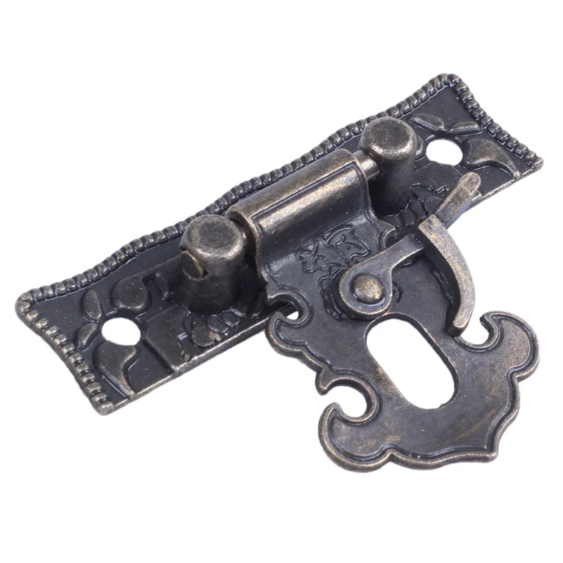 10X علبة خشبية صندوق الصدر مستطيل المشبك إغلاق غلق بمشبك المزالج لهجة برونزية-AT36 #5