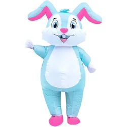 Inflatable Bunny Costume Adult Kids Full Body Rabbit Blow Up Costumes For Men Women Easter Themed Party Jumpsuit Cosplay