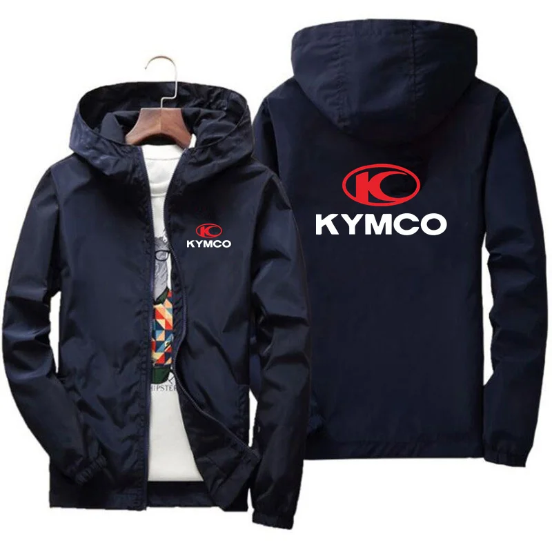 Spring Summer KYMCO Bomber Jacket Men Black Casual Slim Fit Baseball Mens Jackets New Autumn Fashion High Quality Jackets for Me