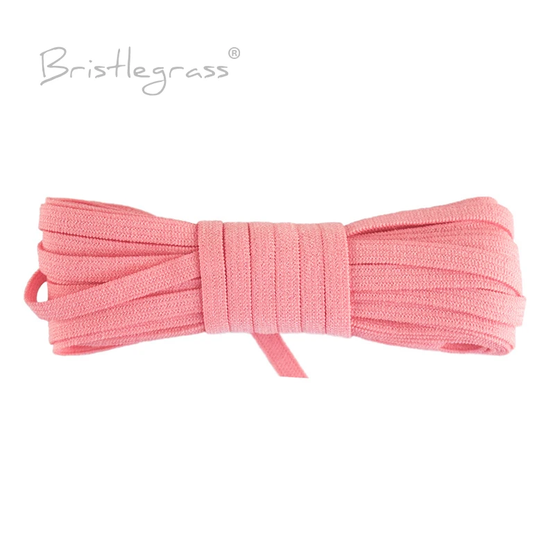 BRISTLEGRASS 2 5 10 50 100 Yard 4mm Pink Champagne Nude Color Skinny Elastics Spandex Band Headband Lace Trim DIY Sewing