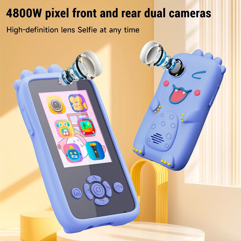 Caméra éducative pour enfants, jouet de dessin animé, Style téléphone portable avec lecteur de musique, jouets de photographe d'apprentissage précoce, cadeau de vacances