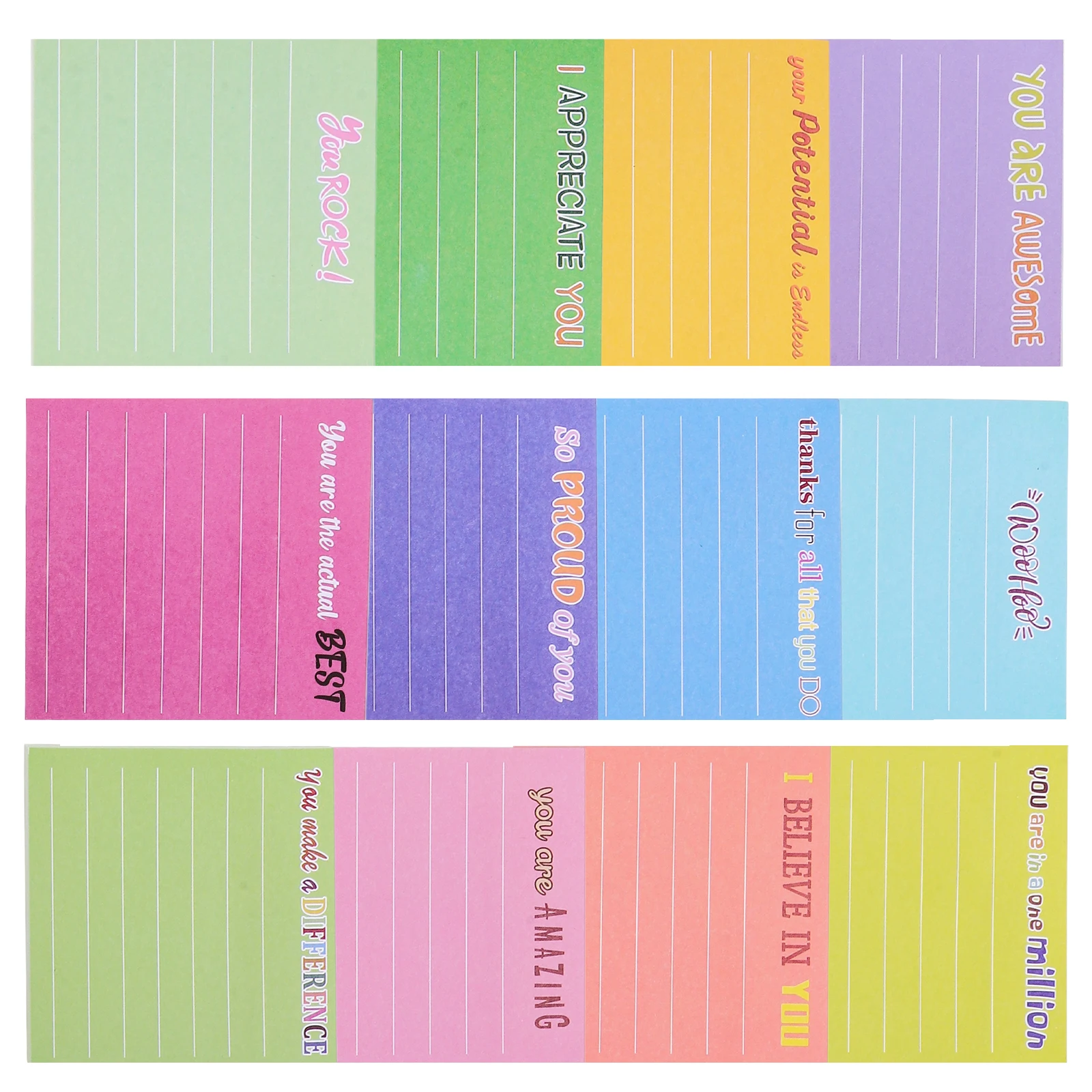 

12pcs Sticky Memo Stickers Memo Pads Notepad Small Note Pads School Office Supplies Notes Tabs Practical Stickers Students