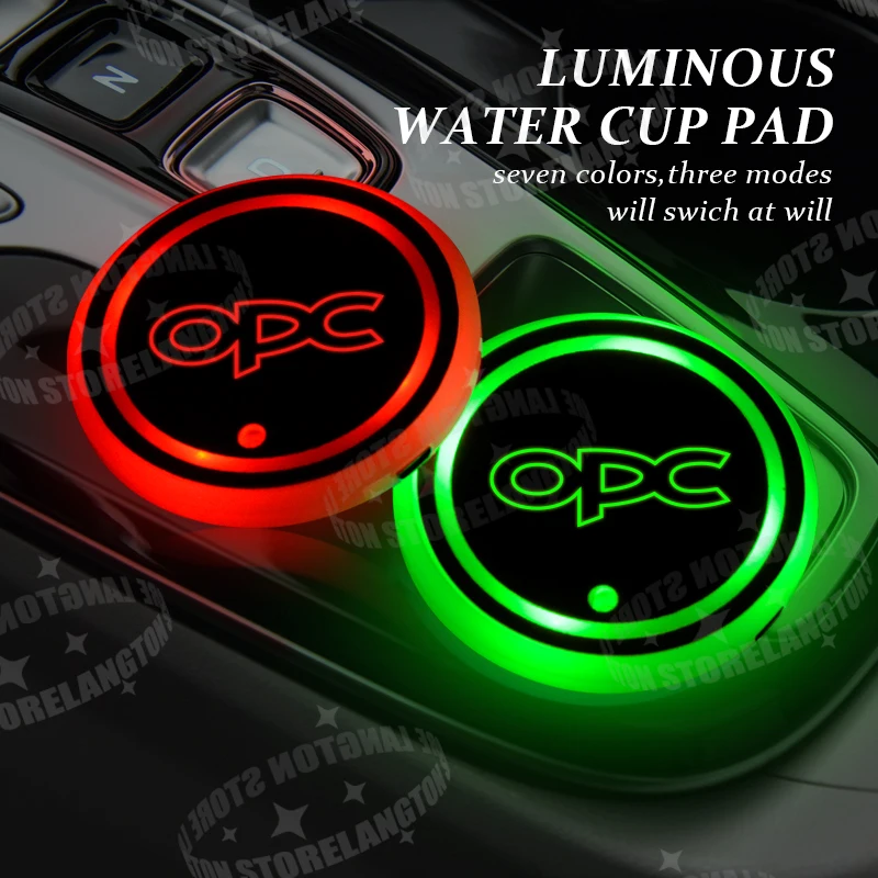 OPC Logo Car USB Color Water Coaster Car Interior Ambience Lighting Mat For Astra G H J K Corsa Zafira Insignia Decorative