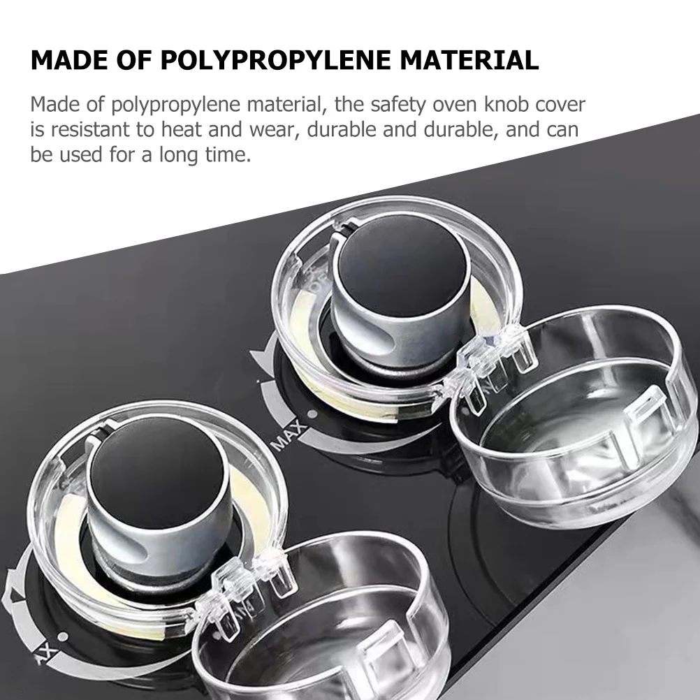 12Pcs Gas Stove Knob Covers Safety Protector Transparent Design Easy Install Kids Proof Stove Lock Kitchen Essential